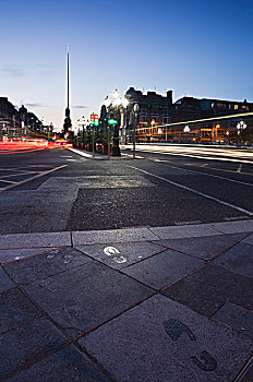红绿灯,痕迹,街道,都柏林,爱尔兰
