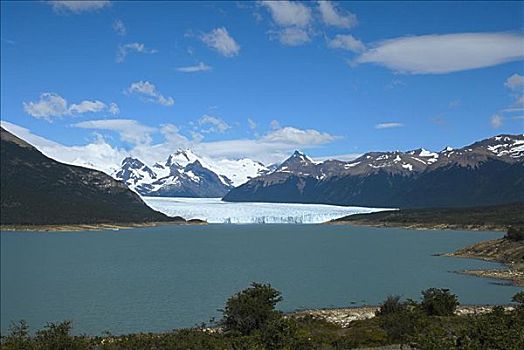 湖,通过,山脉,莫雷诺冰川,阿根廷,冰河,国家公园,阿根廷湖,卡拉法特,巴塔哥尼亚