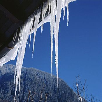 冰柱,排水槽,蒙塔丰,奥地利