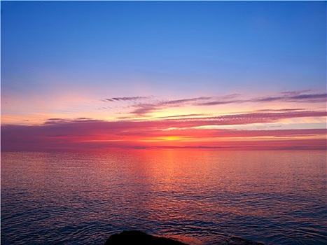 苏必利尔湖,日落
