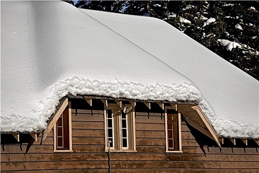 积雪,屋顶