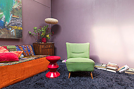 地毯,摆饰,客厅,紫色,墙壁
