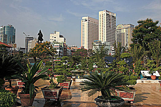 越南,胡志明市,西贡,公园,街景