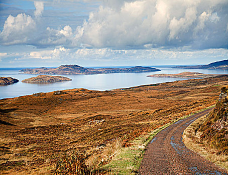 道路,高地,风景,苏格兰