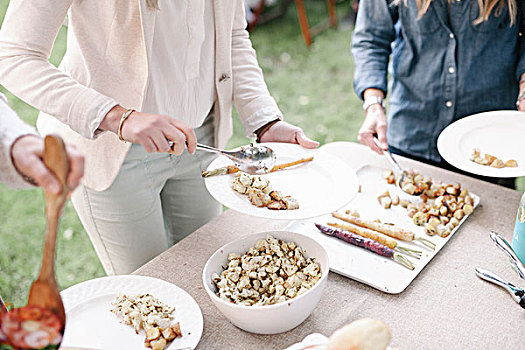 盘子,碗,食物,桌子,花园派对