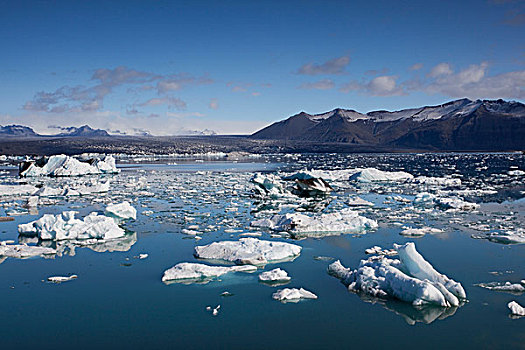 冰河,泻湖,南,冰岛,欧洲