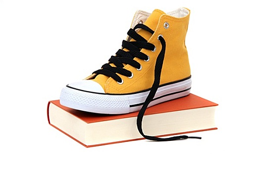 黄色,运动鞋,书本