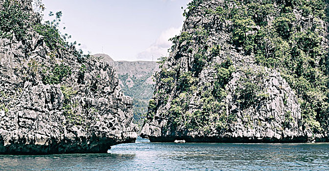 菲律宾,风景,悬崖,漂亮,天堂湾,热带,泻湖