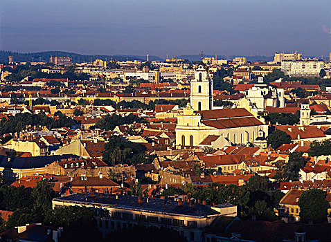 教堂,钟楼,圣约翰,天际线,老城,维尔纽斯,立陶宛