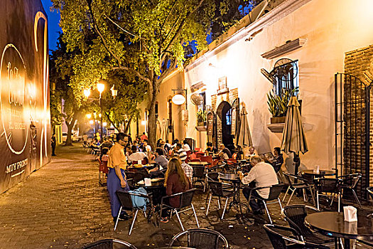 街边咖啡厅,殖民地,老城,圣多明各,多米尼加共和国,北美