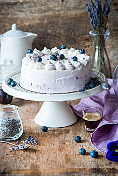 蓝莓蛋糕,薰衣草