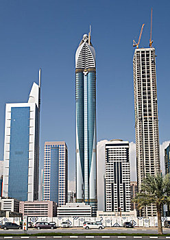 阿联酋,迪拜,玫瑰,塔,21世纪塔,道路