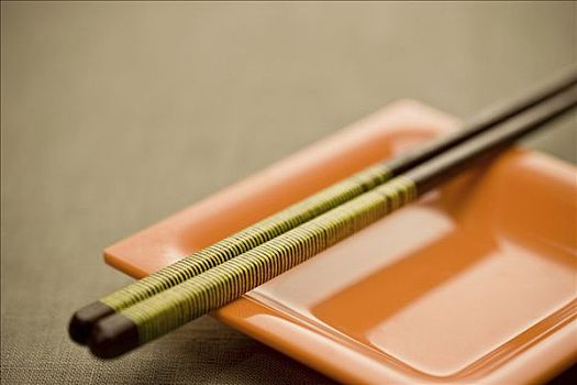 特写,盘子,筷子