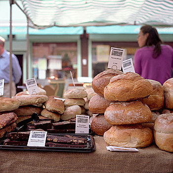 面包,货摊,市场
