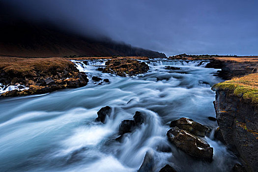 河,靠近,乌云,南方,区域,冰岛,欧洲