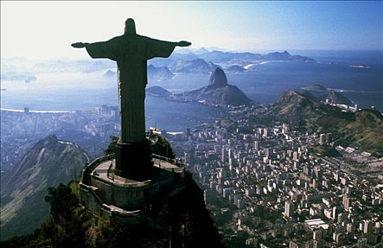 巴西,航拍,里约热内卢,雕塑,耶稣