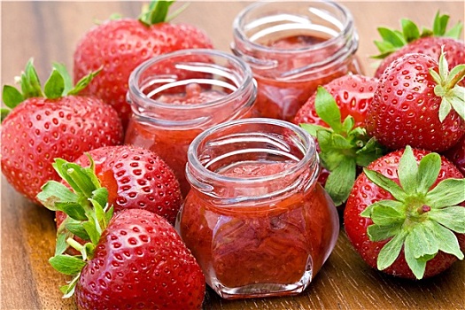 草莓酱,新鲜,草莓