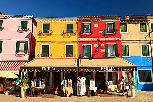 彩色,建筑,布拉诺岛,泻湖,旅游,靠近,威尼斯,意大利,欧洲