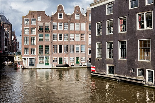 城市,阿姆斯特丹,运河,房子