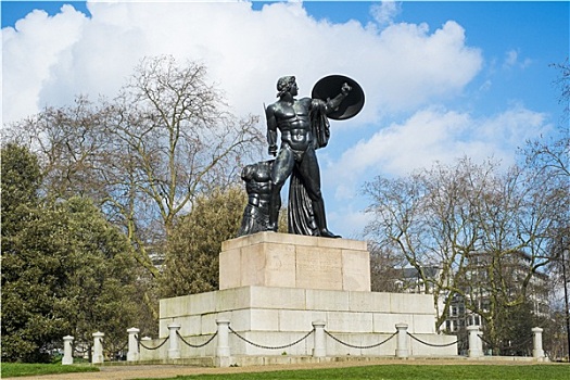 雕塑,海德公园,伦敦,英国,公爵,忘记,青铜,捕获,大炮,战役
