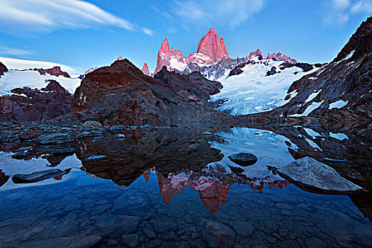顶峰,山,巴塔哥尼亚,洛斯格拉希亚雷斯国家公园,阿根廷,南美