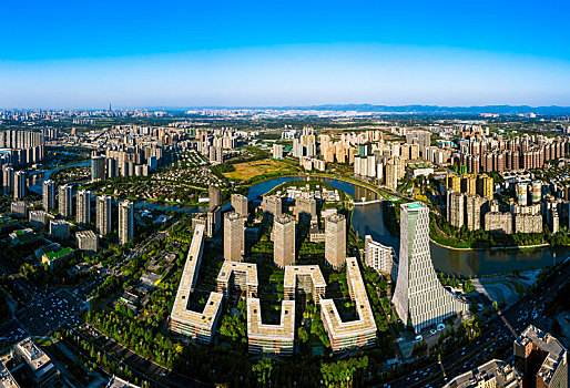 四川成都欧洲中心天府软件园建筑航拍图