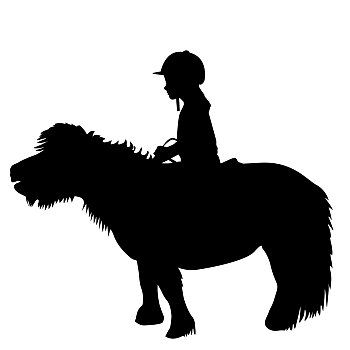 儿童,骑,小马