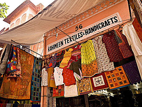 衣服,展示,市场,斋浦尔,印度
