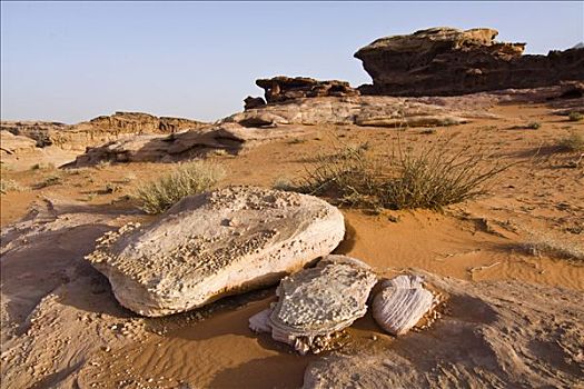 岩石构造,荒芜,瓦地伦,约旦,中东