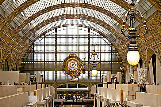 大厅,老,火车站,钟表,博物馆,巴黎,法国