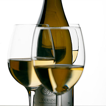 瓶子,玻璃杯,都兰地区,白葡萄酒