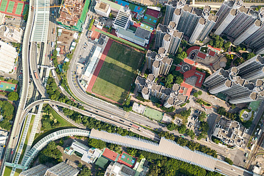 俯视,香港,建筑,白天