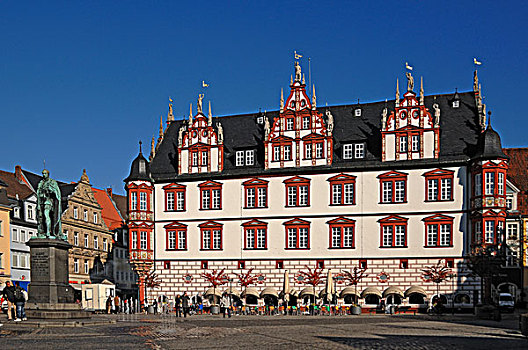 华美,文艺复兴,建筑,建造,纪念,左边,展示,维多利亚皇后,上弗兰科尼亚,德国,欧洲