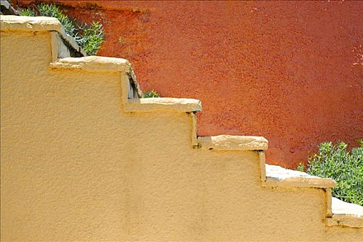 橙色,楼梯,凯法利尼亚岛,爱奥尼亚群岛,希腊
