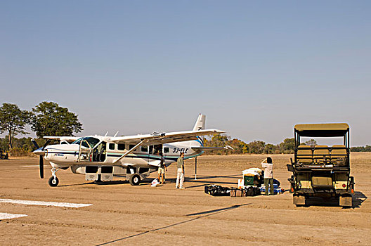 飞行,露营,南卢安瓜国家公园,赞比亚,非洲