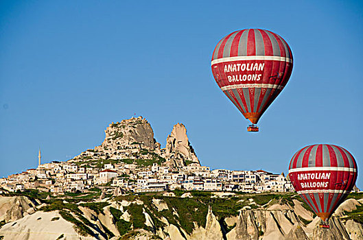 乘气球,卡帕多西亚,中安那托利亚,省,土耳其