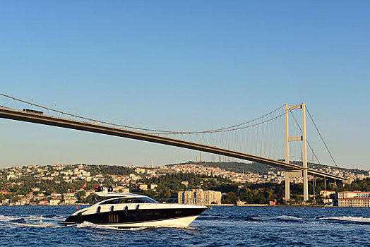 游艇,博斯普鲁斯海峡,桥,宫殿,亚洲,岸边,风景,伊斯坦布尔,欧洲,省,土耳其