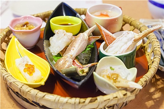 日本,蟹肉,宴会