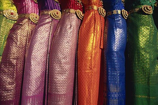泰国,曼谷,传统,丝绸,服装
