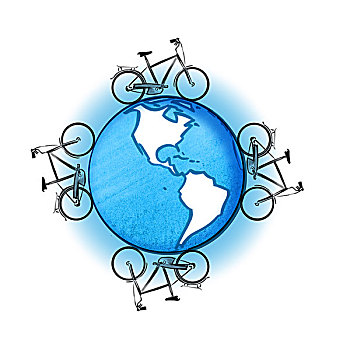 自行车,骑自行车,地球