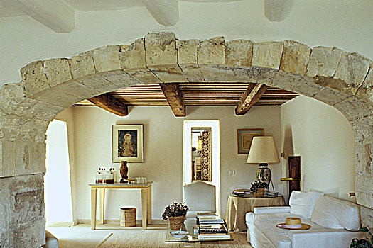 客厅,农舍,普罗旺斯,石头
