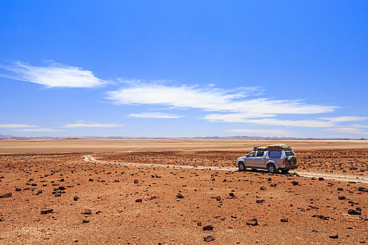 越野车辆,荒漠景观,北方,河,达马拉兰,区域,纳米比亚,非洲