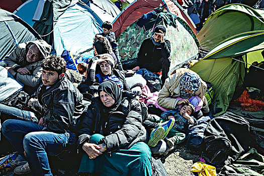 难民,露营,边界,移民,等待,检查点,中马其顿,希腊,欧洲