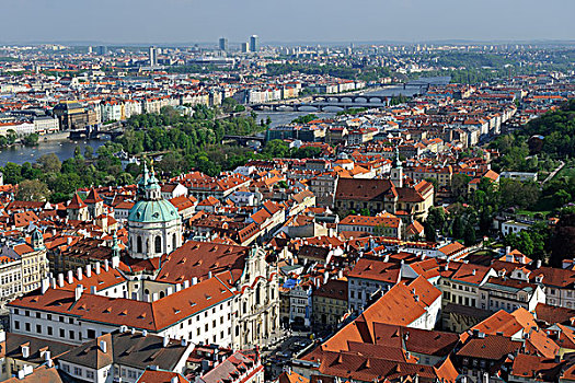 风景,上方,老,城镇,布拉格,世界遗产,捷克共和国,欧洲