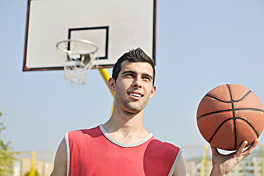 篮球手,练习,姿势,篮球,运动,运动员,概念
