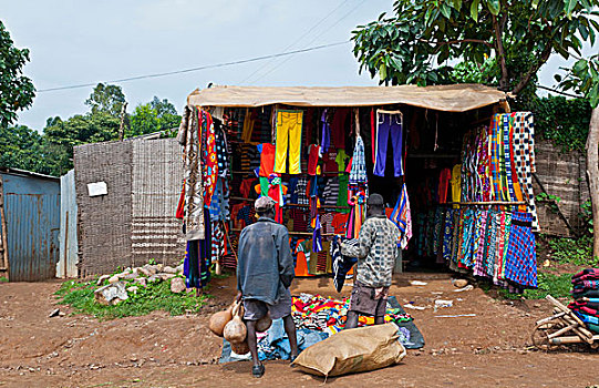 埃塞俄比亚,奥莫低谷,金卡,小,乡村,彩色