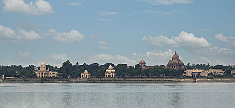 庙宇,水岸,河,加尔各答,西孟加拉,印度