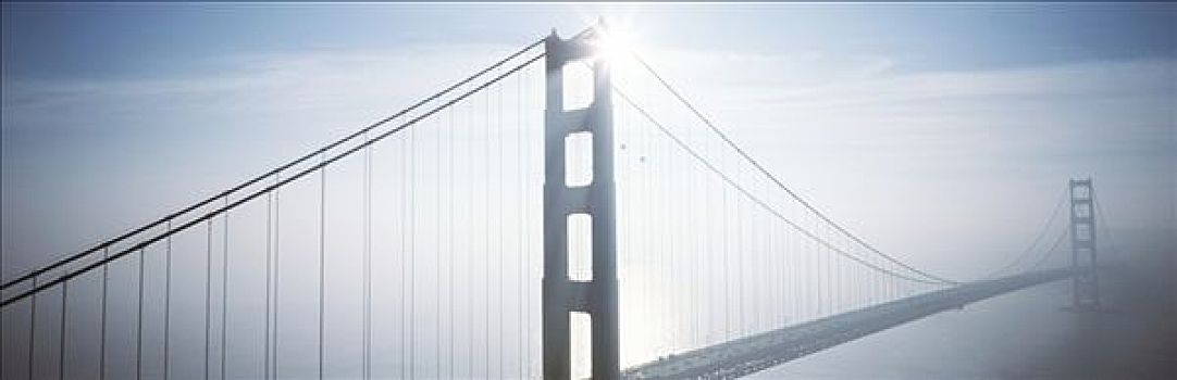 加利福尼亚,旧金山,金门大桥,雾状,晨光