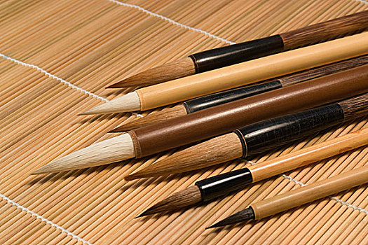 中国,毛笔,木质,垫,特写