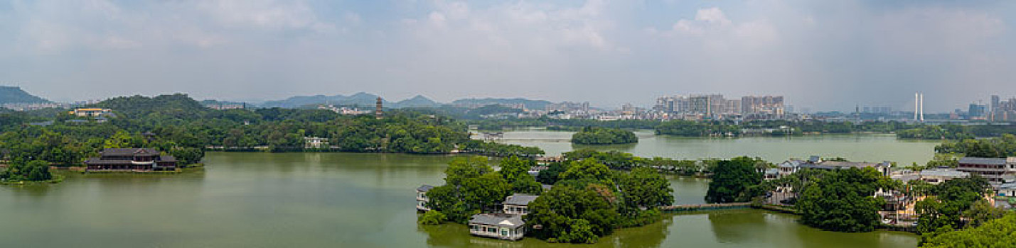广东惠州西湖风景名胜区风光全景图